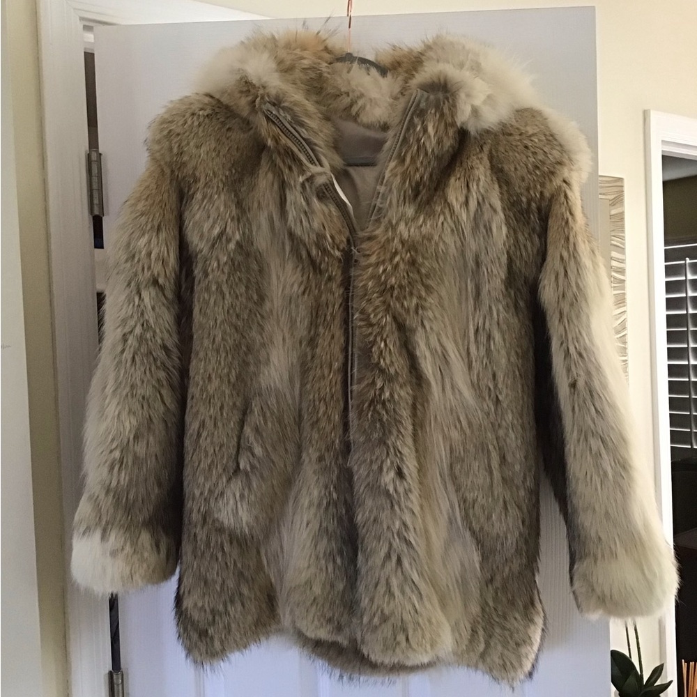 Real Coyote Fur, hooded jacket-worn maybe 2x